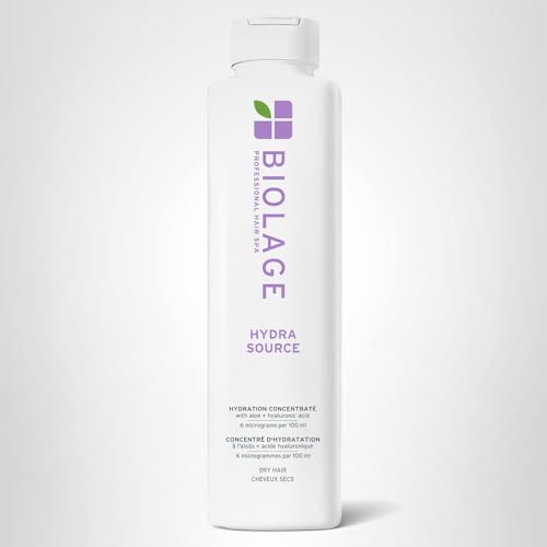 BIOLAGE HYDRA SOURCE SHAMPOO – SOFTENS, MOISTURIZES & ADDS SHINE, FOR DRY HAIR, INFUSED WITH MICRO-FILTERED ALOE VERA & FERMENTED HYALURONIC ACID, VEGAN & PARABEN-FREE, 13.5 FL OZ