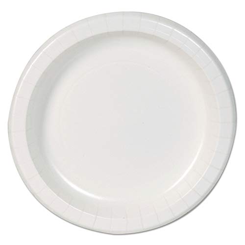 Dixie Basic DBP09W Basic Paper Dinnerware, Plates, White, 8.5" Diameter, 125/pack, 4/carton