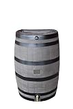 RTS Home Accents 50-Gallon Rain Water Collection Barrel with Brass Spigot, Wood Grain