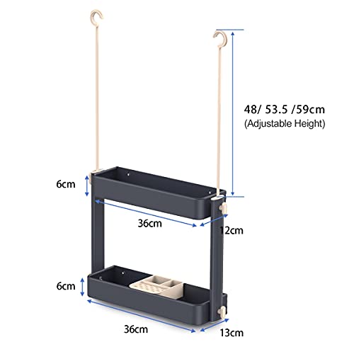ADOVEL Shower Caddy Hanging, 2 in 1 Shower Head Caddy Organizer