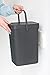 Brabantia Sort & Go Kitchen Recycling Can (4.2 Gal / Gray) Stackable Waste Organiser with Handle & Removable Lid, Wall/Cupboard Mounting