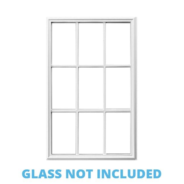 22x36 9-Lite Entry Door Frame Replacement Kit - Universal Fit for Taylor, Perma Door, Stanley - No Glass, 1/2" Thick Compatible