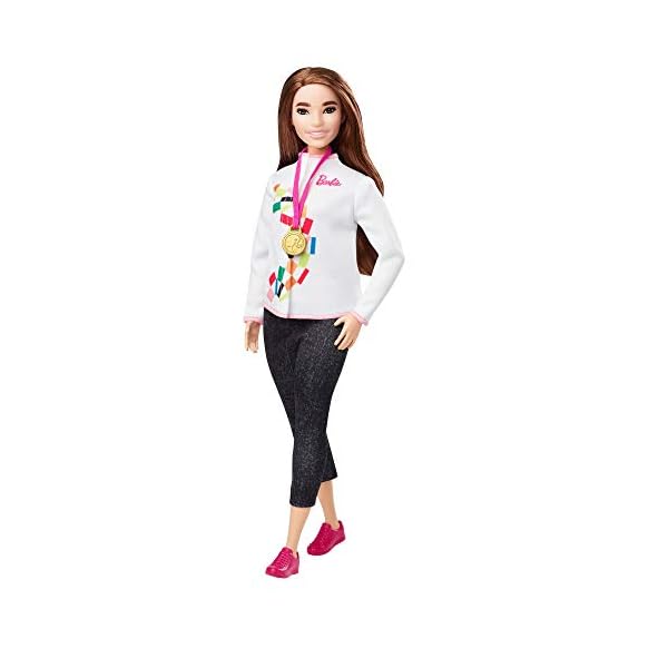 Barbie GJ78 - Olympische Sommerspiele Tokyo 2020 Skateboarderin Puppe mit Outfit, Tokyo 2020-Jacke, Medaille, Skateboard, Handgelenk- und Knieschonern,Spielzeug für Kinder ab 3 Jahren – Bild 4