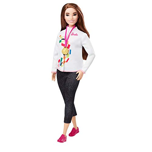 Barbie GJ78 - Olympische Sommerspiele Tokyo 2020 Skateboarderin Puppe mit Outfit, Tokyo 2020-Jacke, Medaille, Skateboard, Handgelenk- und Knieschonern,Spielzeug für Kinder ab 3 Jahren – Bild 4