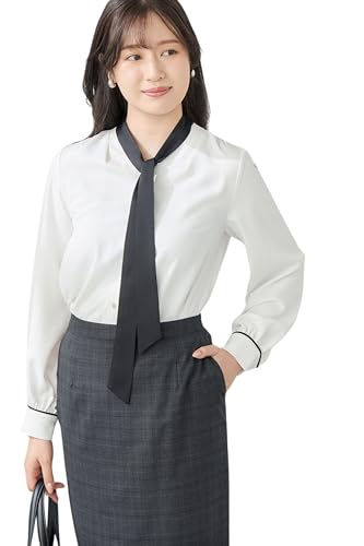 [アオキ] ブラウス 長袖 【神ラクトップス】 きれいめデザイン 洗える 通勤 オフィス トップス レディース 白 MW25A05M 3L