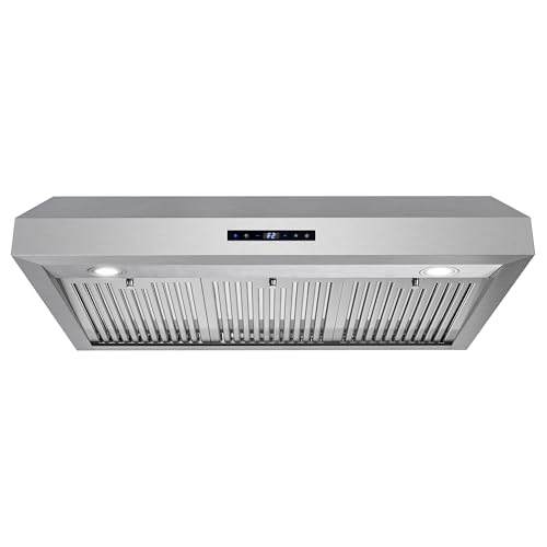 COSMO UMC36 36 in. Haven Collection 380 CFM Ducted Under Cabinet Range Hood, LED Lights, Touch Controls, Stainless Steel