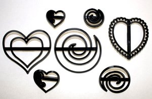 Swirls & Hearts Patchwork Cutter Sugarcraft Equipment Tool