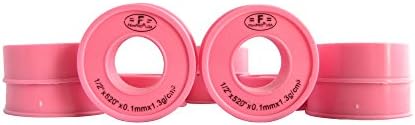 10-Pack Gas and Drinking Water PTFE Sealant Tape, 1/2"x520" Pink