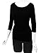 Match Women's 3/4 Sleeve Drape Top with Side Shirring (140 Black,XX-Large)