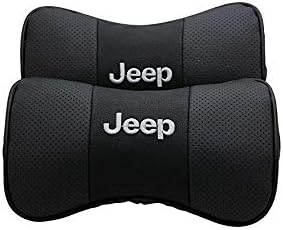 Ephan 2 PCS Genuine Leather Bone-Shaped Car Seat Pillow Neck Rest Headrest Comfortable Cushion Pad with Logo Pattern Accessory