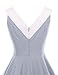 GownTown Womens 1950s Vintage Dress V-Neck Dresses Swing Stretchy Dresses, X-Large, Grey