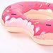 Buringer 2 Packs Donut Pool Float with Hand Pump,Inflatable Swimming Ring 60CM for Children Kids 3-10 Years (Strawberry & Chocolate)