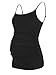 Jinson Women's Maternity Basic Knit Cami with Side Ruching Spaghetti Straps Pregnant Tank Top