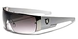 Khan Men's Flat Top Sports Shield Sunglasses