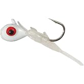 Northland Fishing Tackle Impulse Rigged Tungsten Mayfly Jig for Ice Fishing Panfish, Glo White, 1/28 Oz #12 Hook, 5/Card