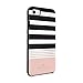 Kate Spade New York Phone Case | for Apple iPhone 8, iPhone 7, iPhone 6S, and iPhone 6 | Protective Phone Cases with Slim Design and Drop Protection - Stripe 2 Black/White/Rose Gold