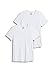 Jockey Men's T-Shirts Slim Fit Cotton Stretch V-Neck - 2 Pack, White, M