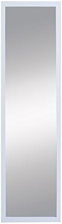 SL Decor Door Mirror 14 x 48- Inch,Over-The-Door Hardware Included.White Wall Mounted Dressing Mirror