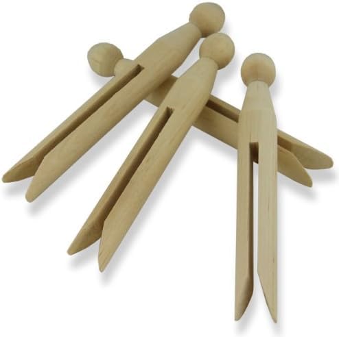 Approved Strong Wooden Dolly Pegs, 48 pack. Perfect choice for Indoor or Outdoor use. Holds Clothing without leaving marks. Great for crafting and DIY. Traditional Style Natural Timber pegs.