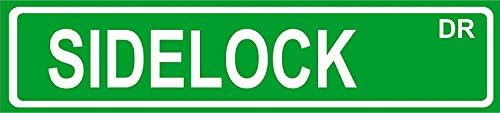 Sidelock 4" X 18" Aluminum Metal Novelty Street Sign.