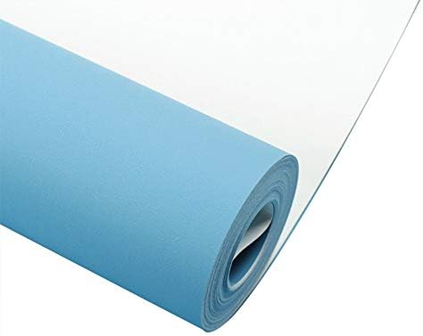 Solid Color Mediterranean Style Wallpaper Non-Woven Fabric Easy to Clean Home Improvement Hotel Shop Thickened Wallpaper,Iceblue,53 * 980cm
