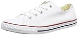 Converse Women's Dainty Canvas Low Top Sneaker, White, 6 M US