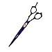 Purple Dragon 8.0 inch Professional Pet/Dog Grooming Hair Cutting Scissor/Shear with Bag- 440C Stainless Steel - Perfect for Pet Groomer or Home DIY Use