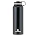 Winterial 40-Ounce (Oz) Insulated Water Bottle, Double Walled HOT and Cold, Vacuum Sealed, Black, Thermos
