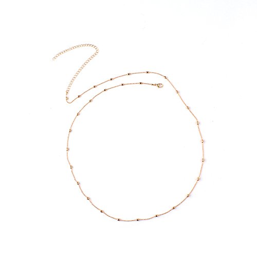 Daycindy Minimalist Beach Bikini Belly Chain with Metal Beads for Women, Golden