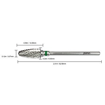 PANA Professional 3/32" Shank Size - Silver Flame Carbide Bit Coarse Grit - Nail Drill Bit for Dremel Machine