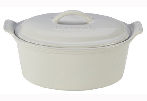 Click Here to See More Images Le Creuset Heritage Stoneware 1 1/5qt Covered Oval Terrine, White