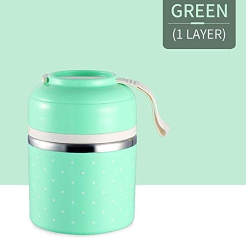 Thermal Lunch Box stainless Steel Leak proof Portable Container Box| Women & Men (Green, Layer-1)