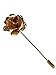 Seven And Eight Fashion Men Rose Floral Lapel Stick Brooch Pin Suit Tuxedo Corsage Accessory (Gold)