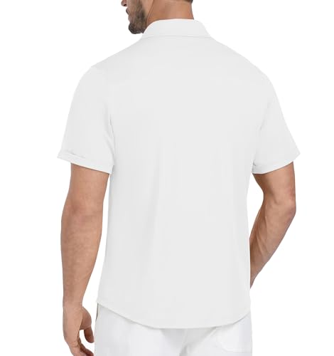 MoFiz Men's Shirts Short Sleeve Casual Summer Business Shirts Regular Fit Casual Beach with Chest Pocket M-3XL