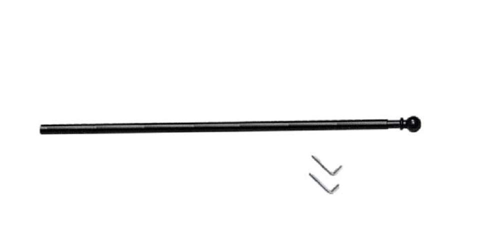 ATELIERS 28 2 x Tringle de vitrage Extensible avec Embout Boule - Ronde diamètre 7 - Métal (Noir