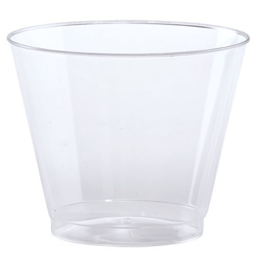 Hard Plastic Tumblers 9 oz. Party Cups/Old Fashioned Glass, 50 Count Drinking Glasses, Crystal Clear