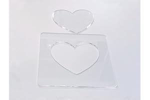 YUXUANISH Heart Router Template,Clear Acrylic Acrylic Heart Router Template,Router Jig,Woodworking Template,Craft Template (7.875" x7.875")