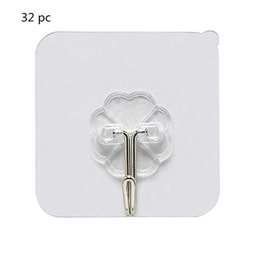 Ankola Vacuum Adhesive Hooks 2-32 pcs Strong Self Adhesive Stainless Steel Hooks Hanger for Shower Keys Bags Bathroom Kitchen (32 pc Plastic Hook) - Thumbnail 6