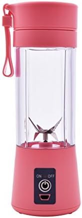 2018 [Upgraded Version] Portable Juicer Cup Personal Size Eletric Rechargeable Mixer USB Juice Blender 380ml 6 Blades in 3D for Superb mixing for Traveling Working Outdoors (pink)