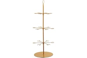 Balsa Circle 33" Gold 3-Tier Metal Wine Glass Display Stand Champagne Flute Holder Tree Stand for Birthday Wedding Party Events Reception Catering Decorations Supplies