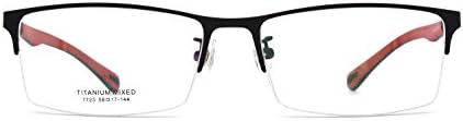 Danillsson™ Unisex Semi-rimless Titanium Mixed Wide Size Rectangular Prescription Eyewear Frames,Black