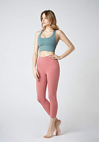 image for TSLA Yoga Pants 21 inches Capri High-Waist Tummy Control w Pocket, Poc