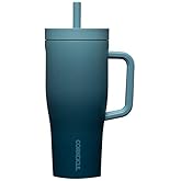 Corkcicle Cruiser Insulated Tumbler with Handle & Straw - Triple-Insulated - Leakproof Travel Mug - BPA-Free - Summer Drinkware Gift - Keeps Drinks Ice Cold - 22 oz - Twilight