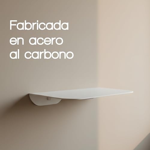 Audace Orizzonte Set of 2 Steel Wall Shelves, Matte White, 30 | Floating Shelves for Bathroom, Living Room, Bedroom | Load 10 kg Each | Made in Italy