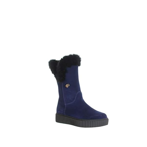 Pajar Heritage Winter Boots Ruby Navy Suede Rabbit Shearling
