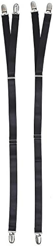 Mens Shirt Stays Garters Belt Holders with Non-slip Locking Clamps by Chorade