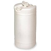 BayTec 15 Gallon White Plastic Barrel, Great as a Water Barrel or Other Liquid Container, Food Grade Material