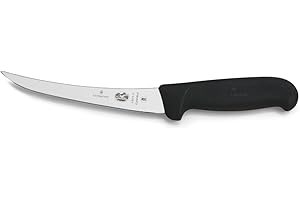 Victorinox Fibrox Pro 6-inch Curved Boning Knife with Flexible Blade, Black
