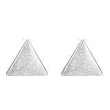 Minimalist 925 Sterling Silver Small Lovely White Triangle Post Stud Earrings