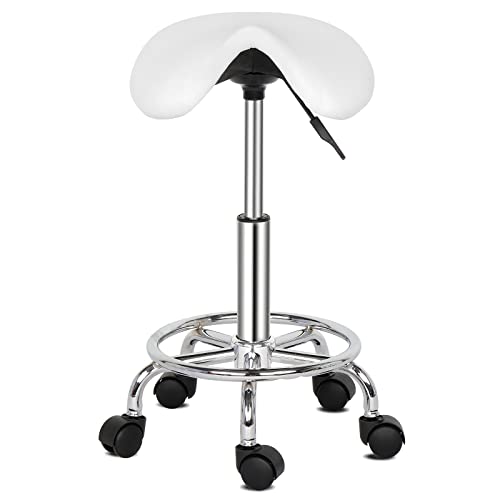 Kcelarec Ergonomic Saddle Stool,Professional Saddle Chair,Adjustable Stool With Wheels,Heavy